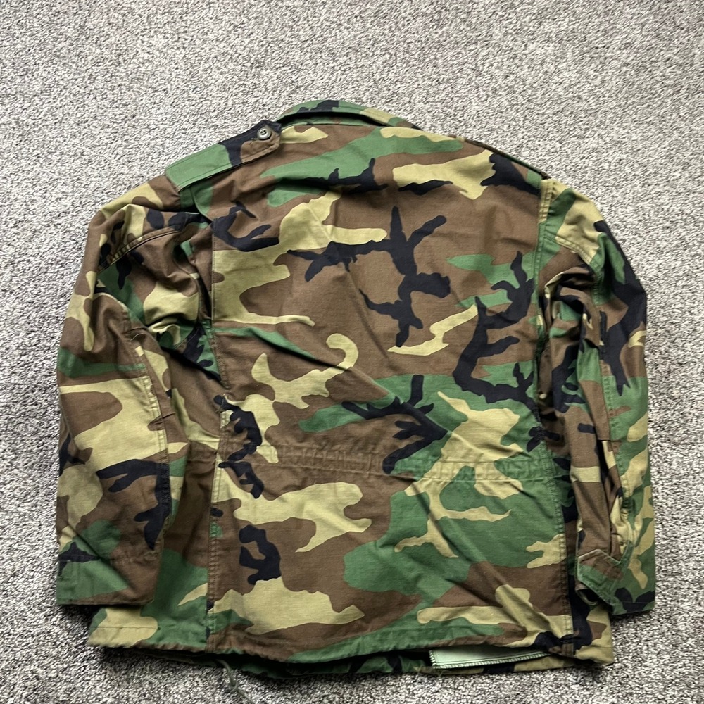 American Apparel Woodland Camouflage Field Coat Mens Medium X-Short Vintage M-65 - Picture 2 of 7